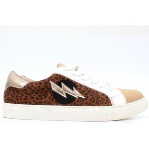 Boutique by Corkys Metallic Bolt Womens Size 10 Leopard Print Sneakers Faux Sued